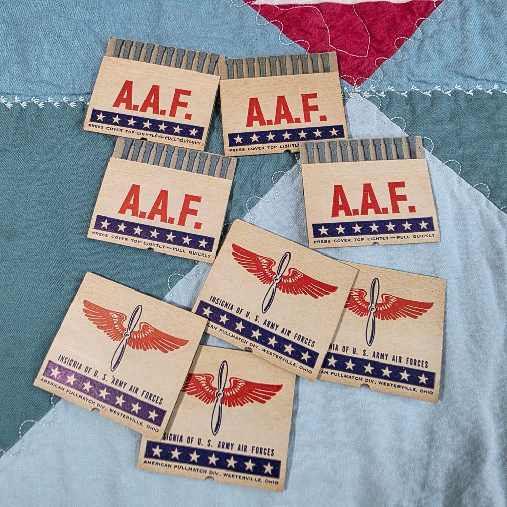 American Pullmatch Div. Vintage Matchbook Lot Unisex OS Tan WWII Army Air Forces